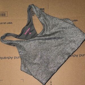 Juicy Couture Gray Heather Racerback Sports Bra